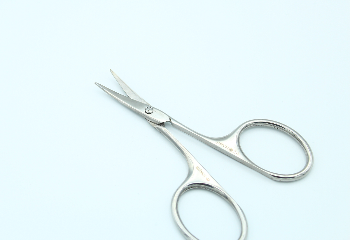 NAZNICY-02, ножницы маникюрные закругленные для ногтей большие кольца Pryhoza