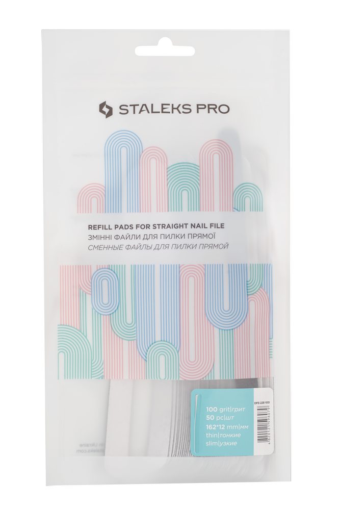 DFE-22E-100 Набор сменных файлов для пилки прямой узкой Staleks Pro EXPERT 22E 100 грит (50 шт)