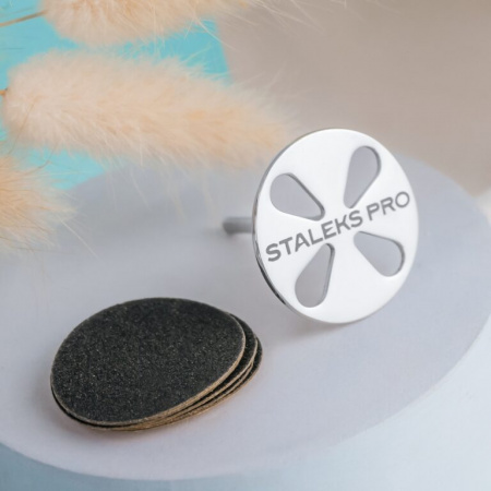 PDset-25 Диск педикюрный PODODISC EXPERT L в комплекте со сменным файлом 180 грит 5 шт (25 мм)